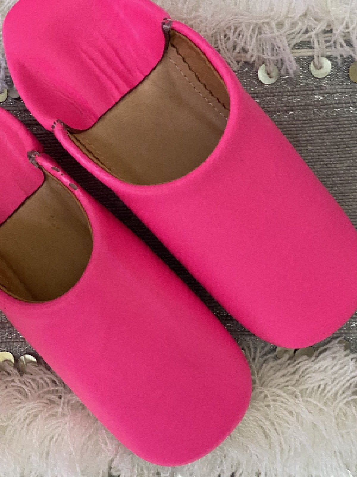 babouches stabilo rose fluo